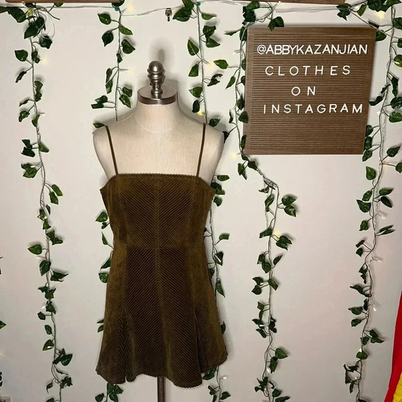 Urban Outfitters Kensie Corduroy Lace Back Mini Dress NWT - Picture 3 of 9